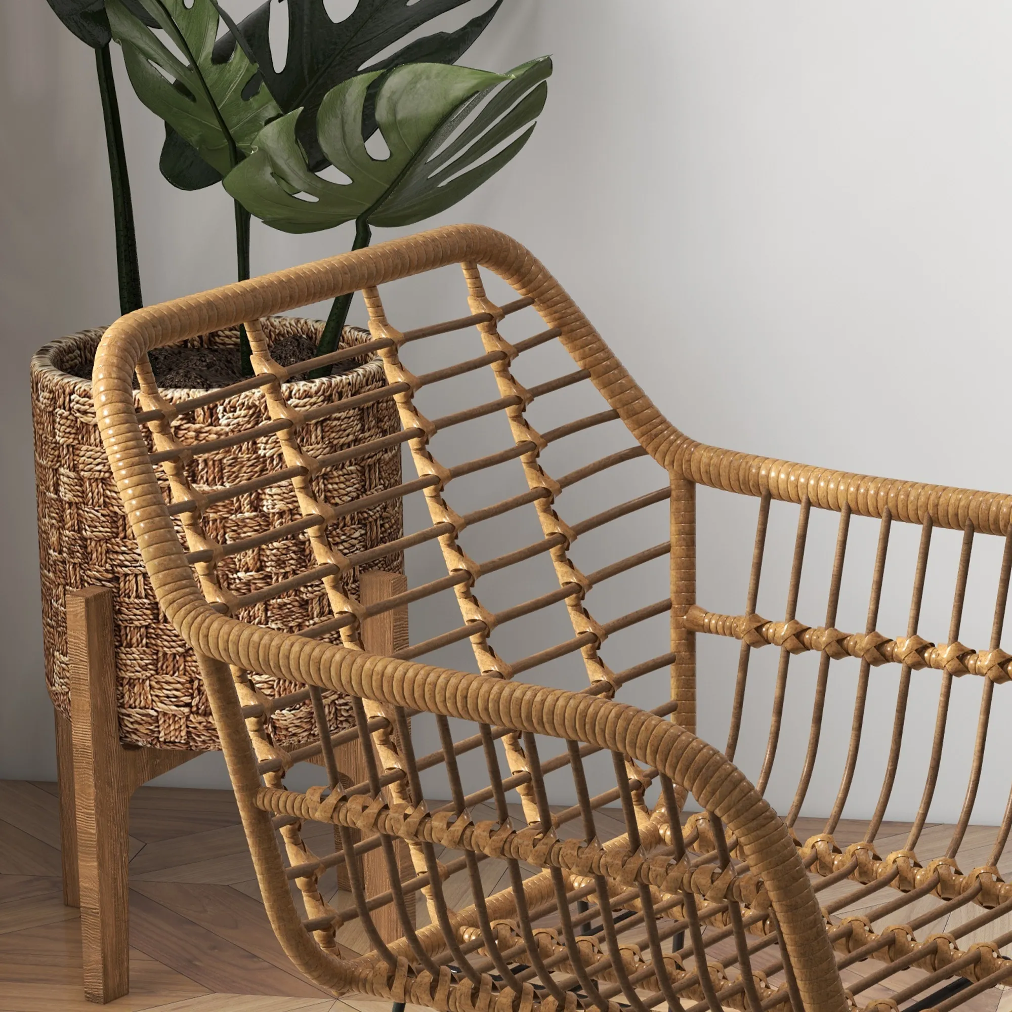 Esszimmerstühle 56L x 60B x 79H cm in Hellbraun+Schwarz