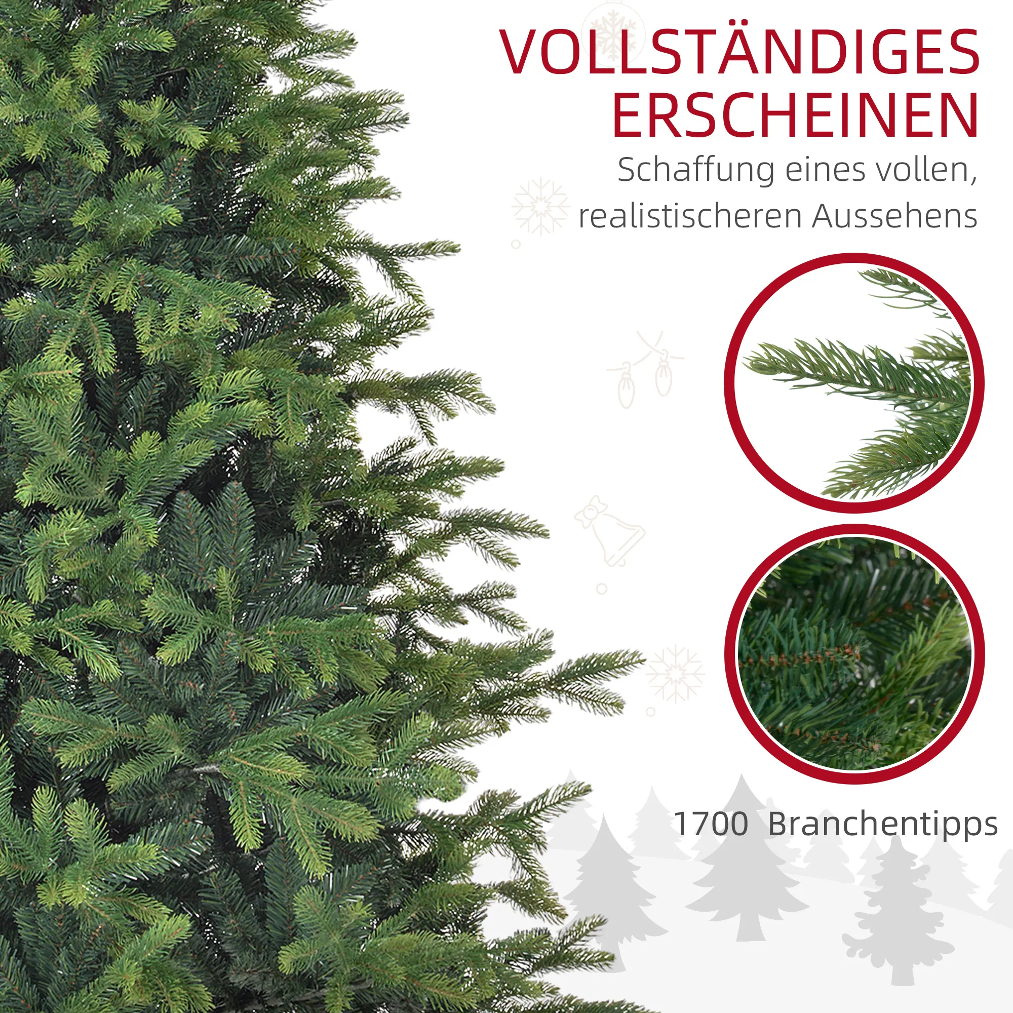 Künstlicher Weihnachtsbaum 183 cm flammhemmend, Grün