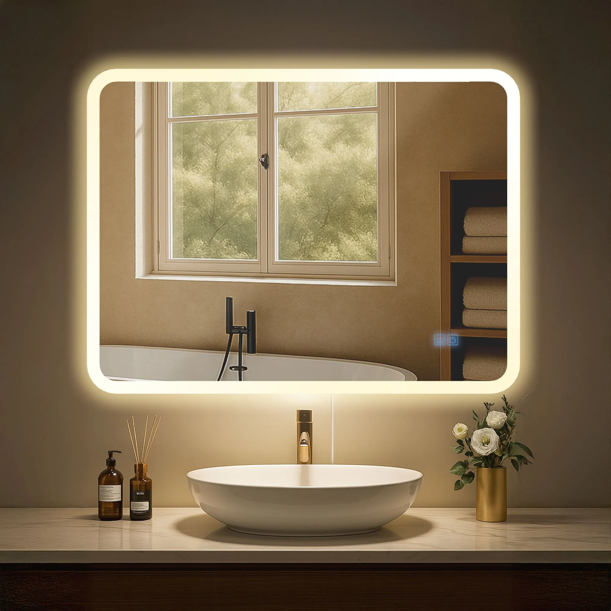 Badspiegel Jericho LED 80x60 cm Klarglas