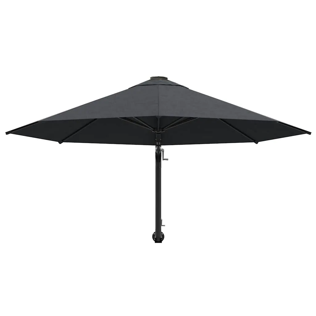 Wand-Sonnenschirm 300x131 cm Anthrazit mit Kurbel und 8 Schirmrippen