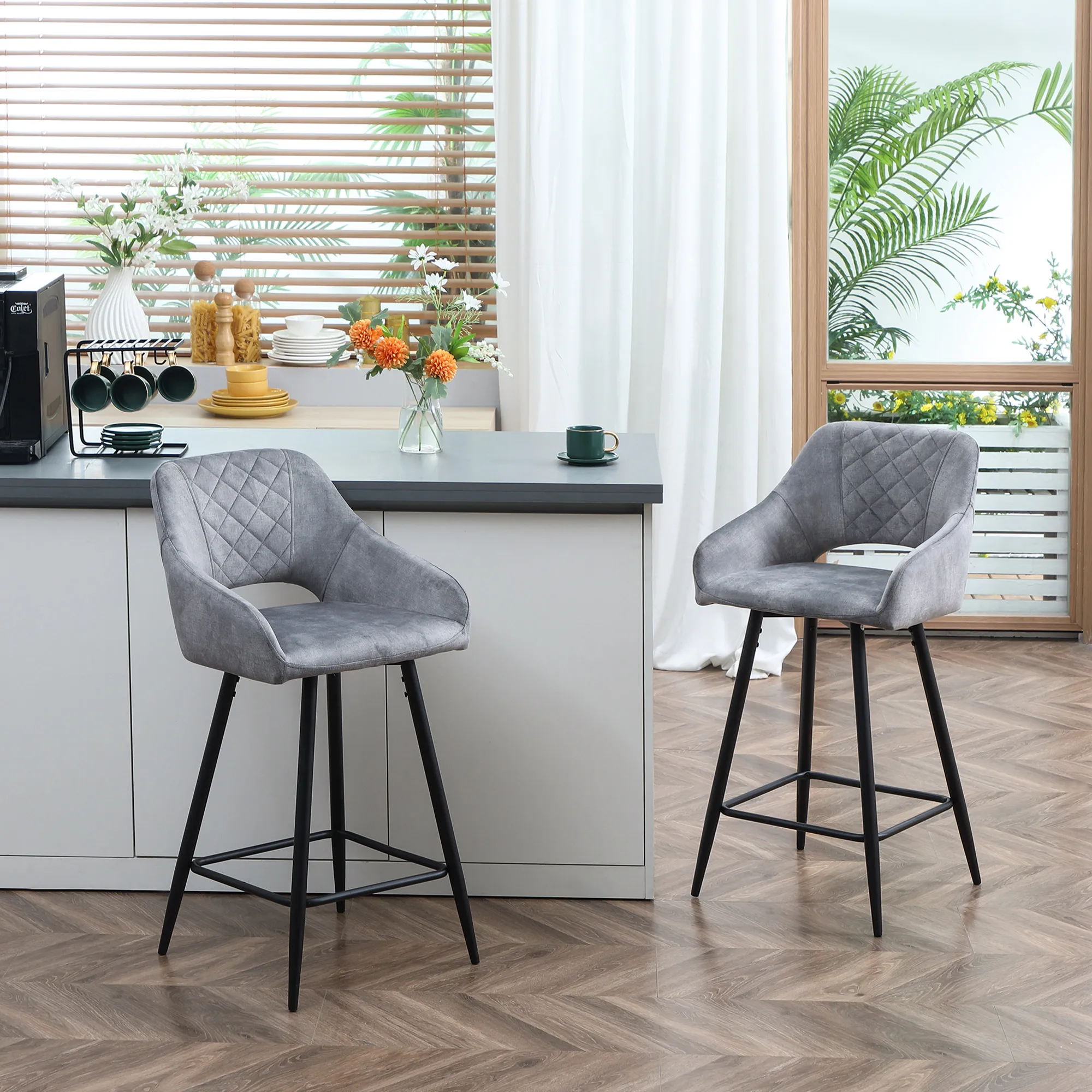 Bistrohocker Grau 50B x 56T x 98H cm im 2er-Set
