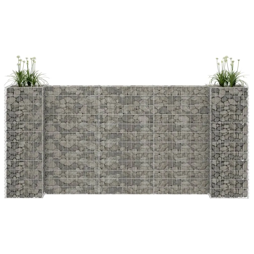 Gabionen-Pflanzgefäß 260 x 40 x 120 cm in Silber
