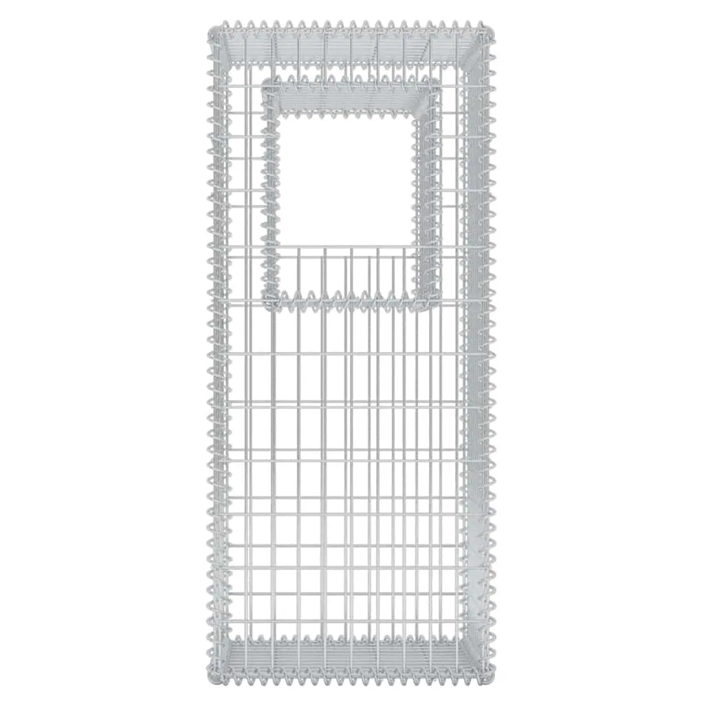 Steinkorb-Set Silber 50 x 50 x 120 cm aus verzinktem Stahl