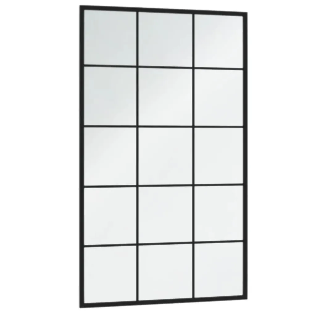 2er Set Wandspiegel 100x60 cm Schwarz mit Metallrahmen