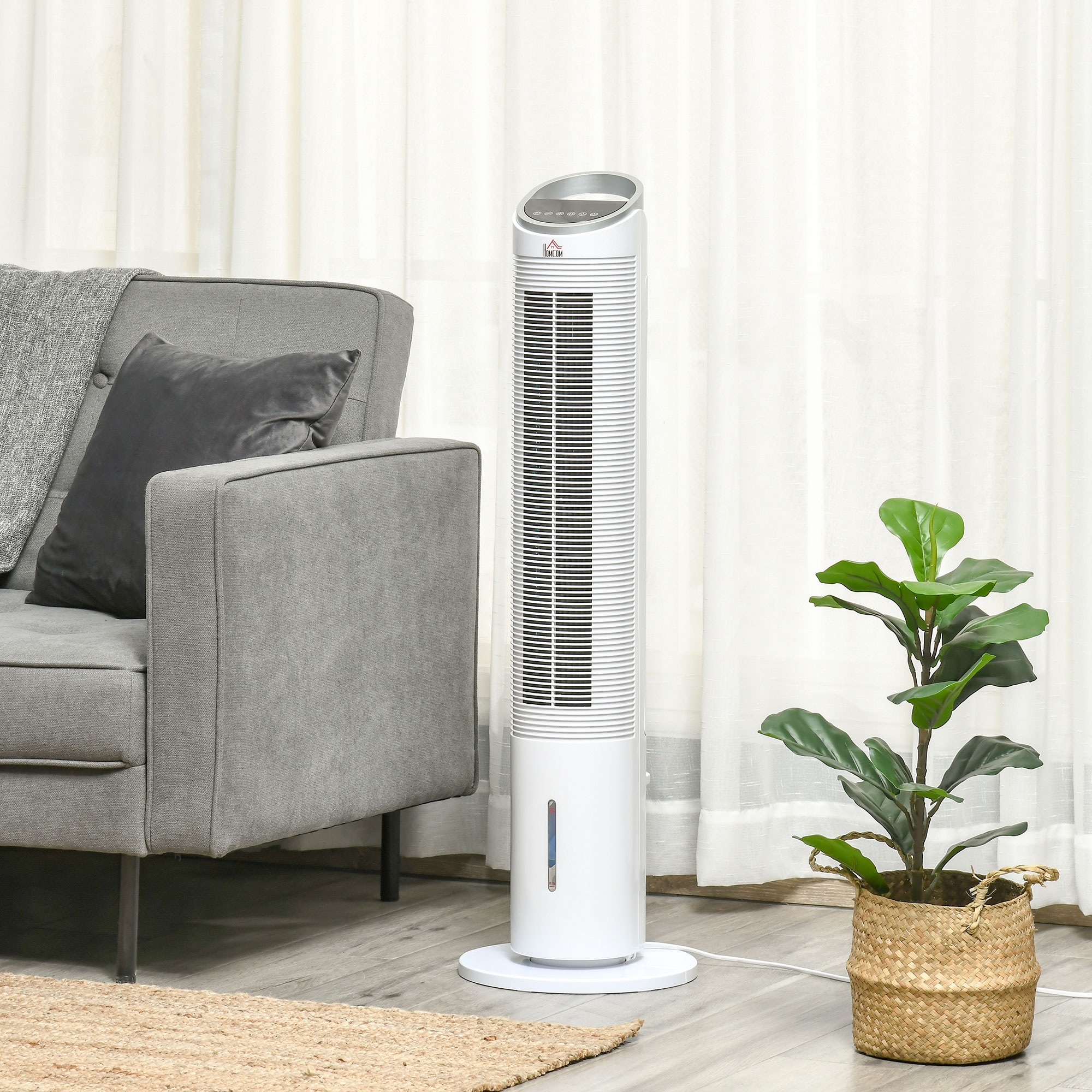 Ventilator mit Eisboxen, 30 cm Durchmesser, Weiß