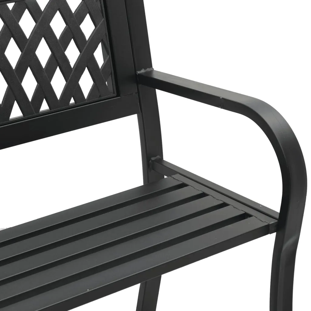 Gartenbank Stahl Schwarz 120 x 53 x 75 cm