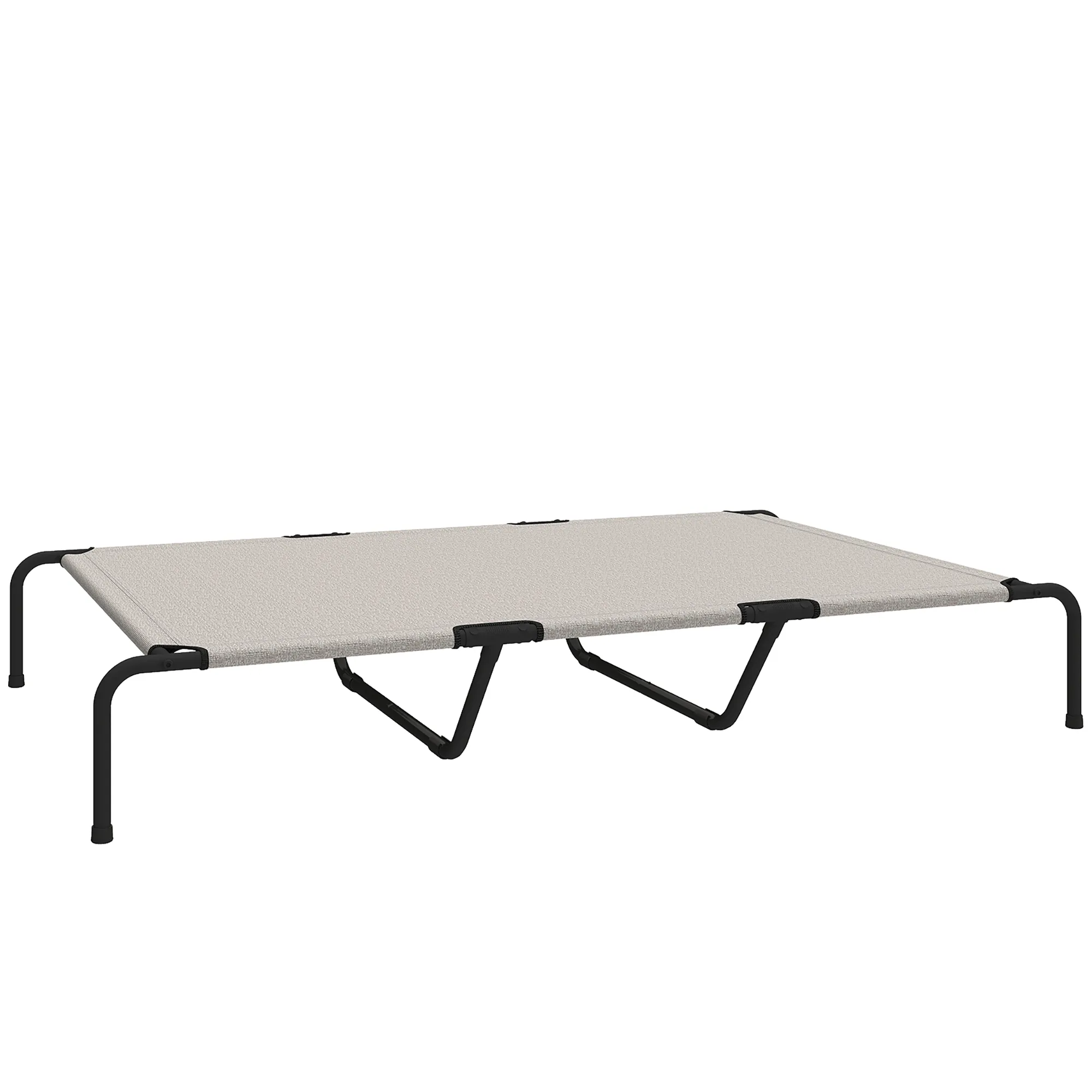 Hundebett Outdoor erhöht für große Hunde, Stahl, 152x94x23 cm, Beige
