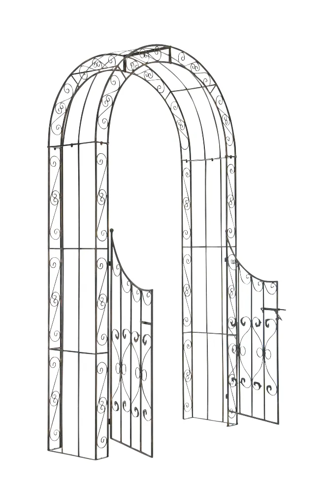 Rosenbogen Sina mit Tor 135x245x41.5 cm Bronze