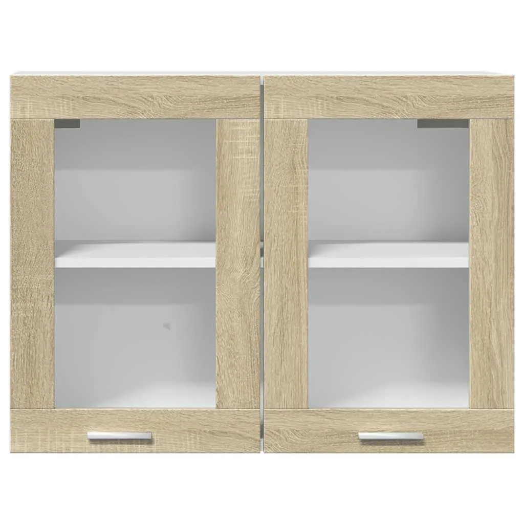 Hängeschrank Lyon mit Glastüren 80x31x60 cm Sonoma-Eiche