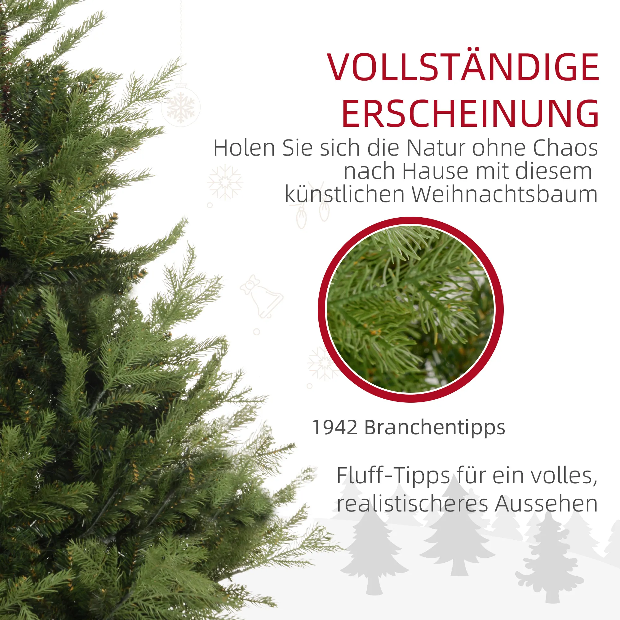 Kunsttanne Weihnachtsbaum realistisch Kunststoff, 150 cm, Grün