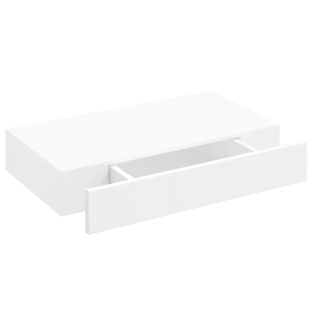 Schweberegal MDF mit mattem Finish 48x25x8 cm Weiß