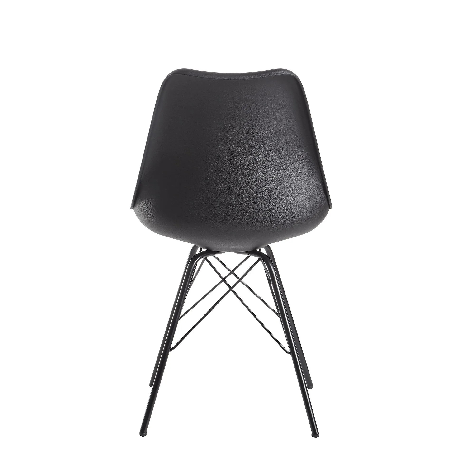 Esszimmerstuhl 2er Set Schwarz Küchenstuhl Kunststoff Skandinavisches Design