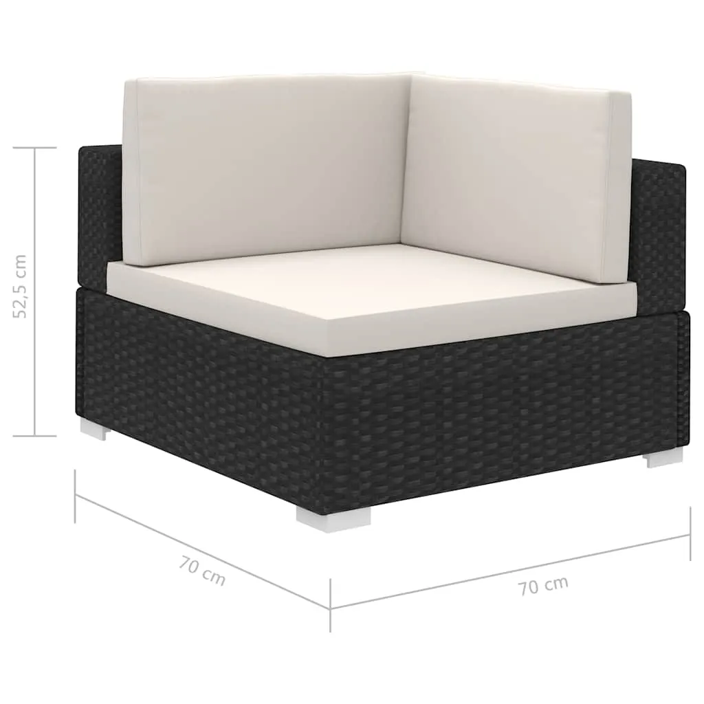 8-tlg. Garten-Lounge-Set mit Auflagen Poly Rattan Schwarz