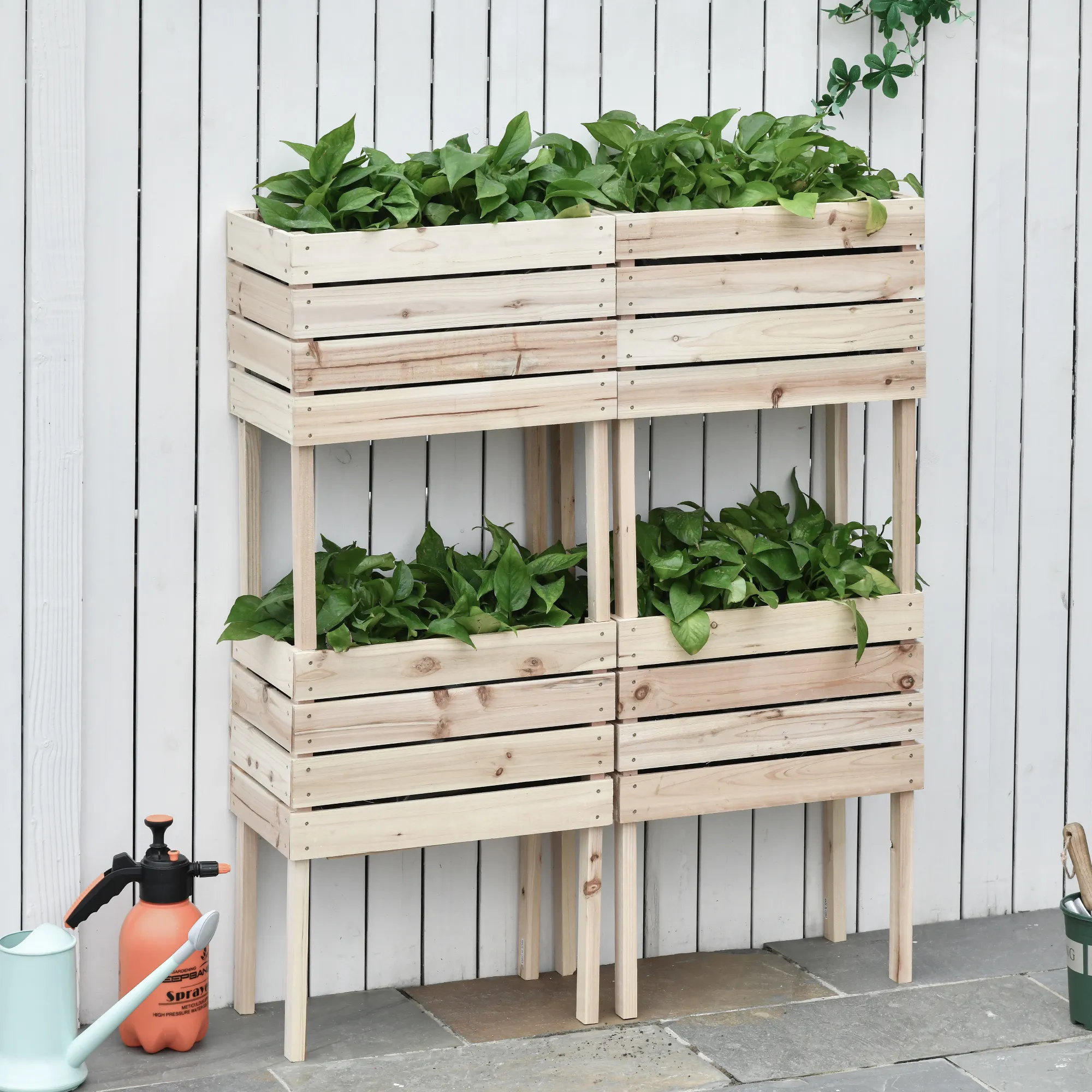Hochbeet Set 4-teilig 50L x 30B x 60H cm Natur