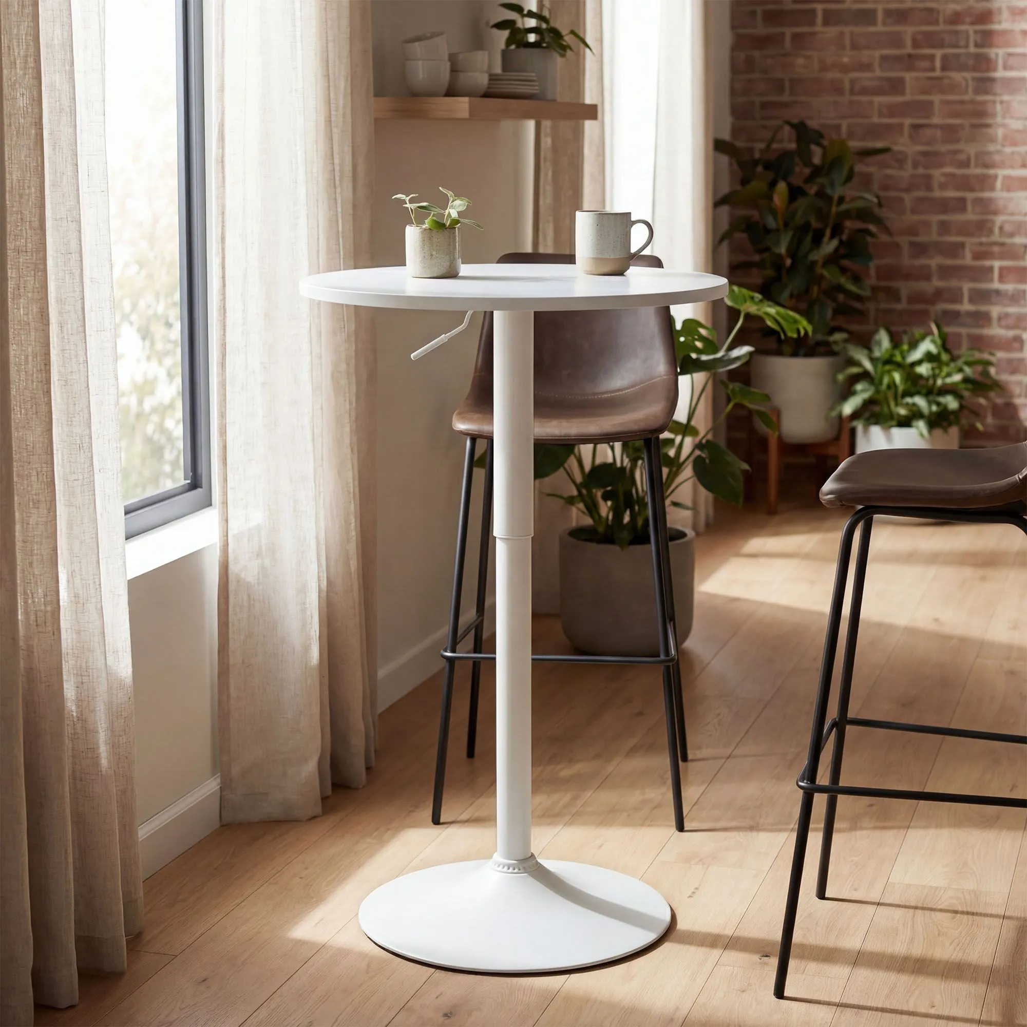 Stehtisch Lamoni 60x60x85 cm weiß/weiß Massivholz