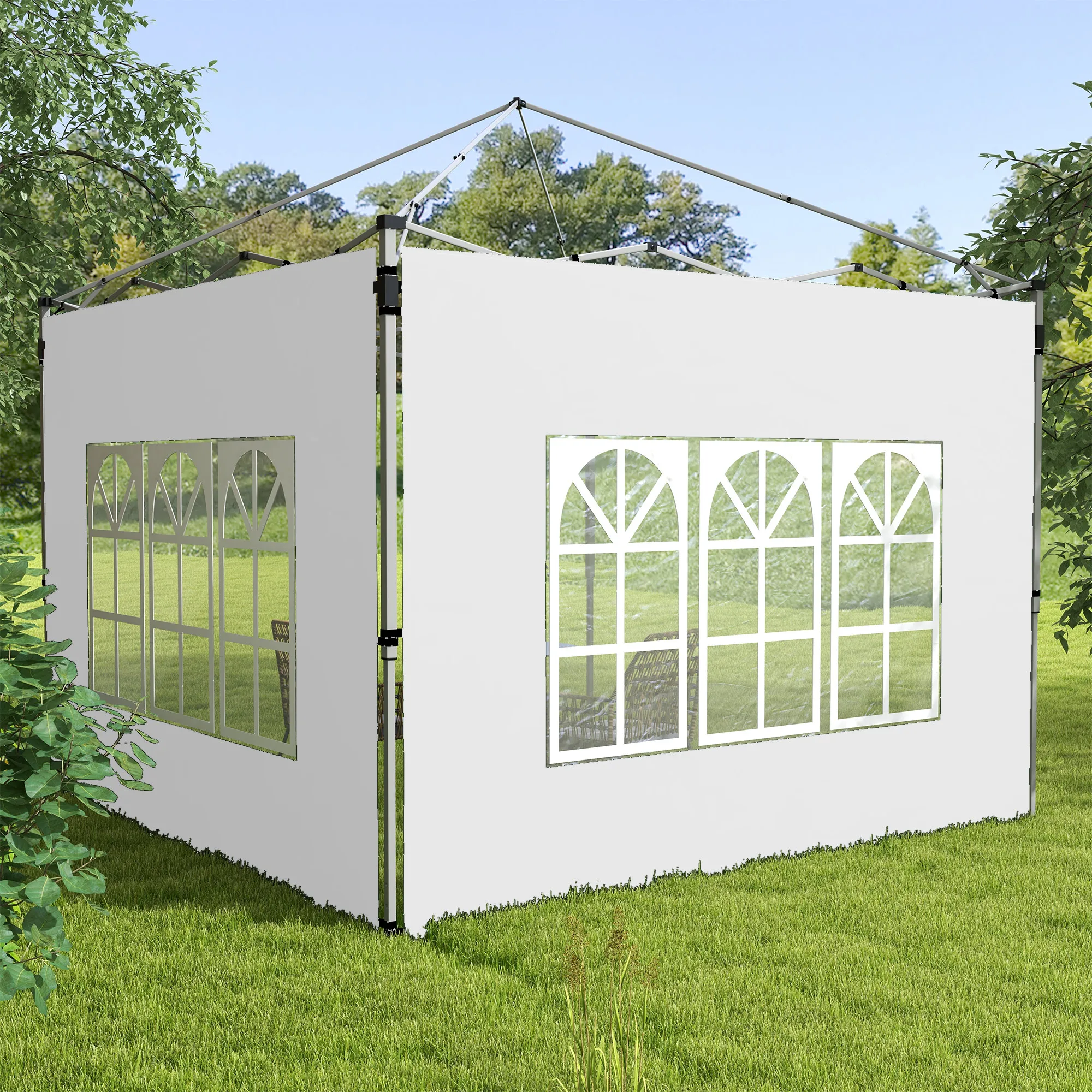 Pavillon Seitenwände 295x195 cm Weiß für 3x3 m und 3x4 m