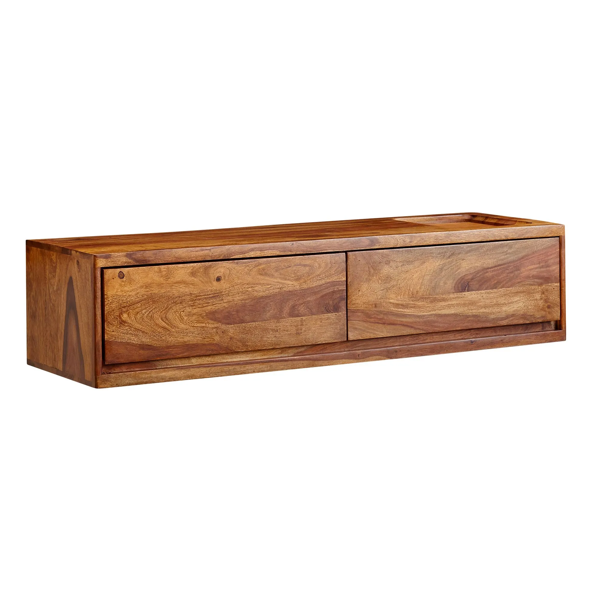 tinkaro Lowboard BORES Sheesham Massivholz TV-Schrank Braun