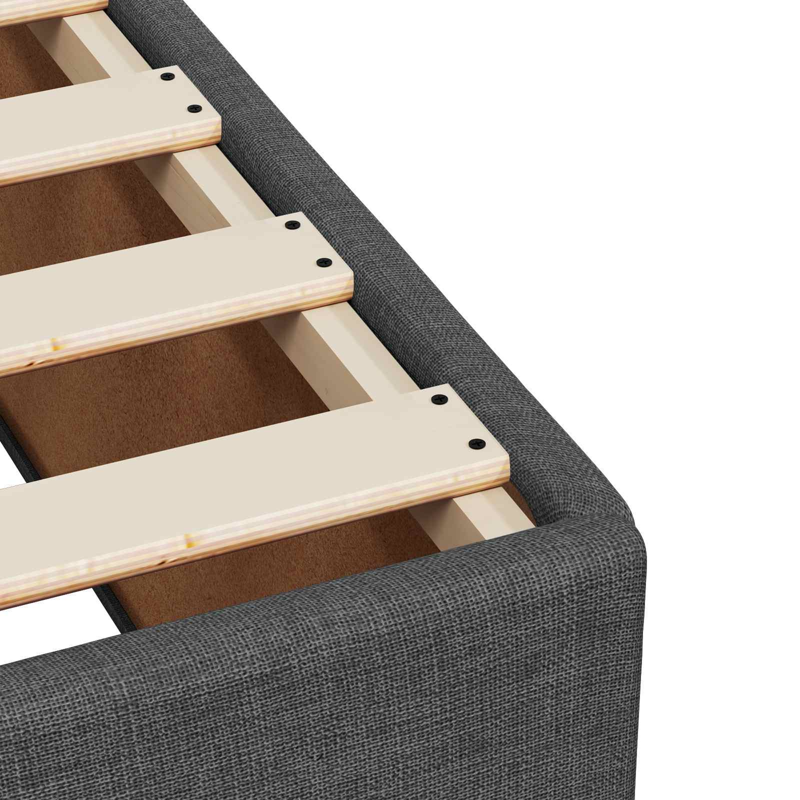 Boxspringbett 120x200 cm mit Topper, Dunkelgrau, Mittelhart