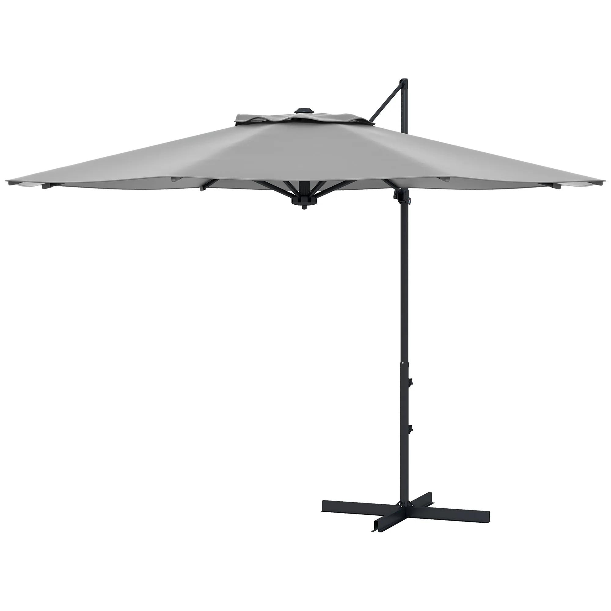 Ampelschirm Dunkelgrau Ø294 x 242H cm mit 360° Drehfunktion
