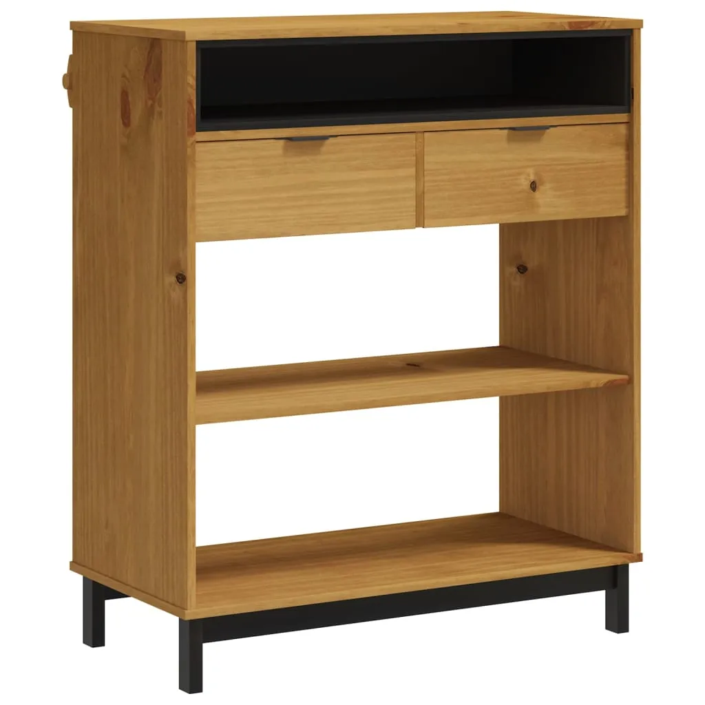 Bartisch aus massivem Kiefernholz in Eichen-Optik 92x45x110 cm