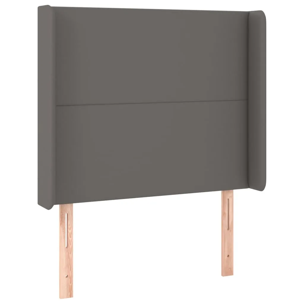 Boxspringbett mit Matratze, LED-Streifen, Kunstleder, Grau, 90x200