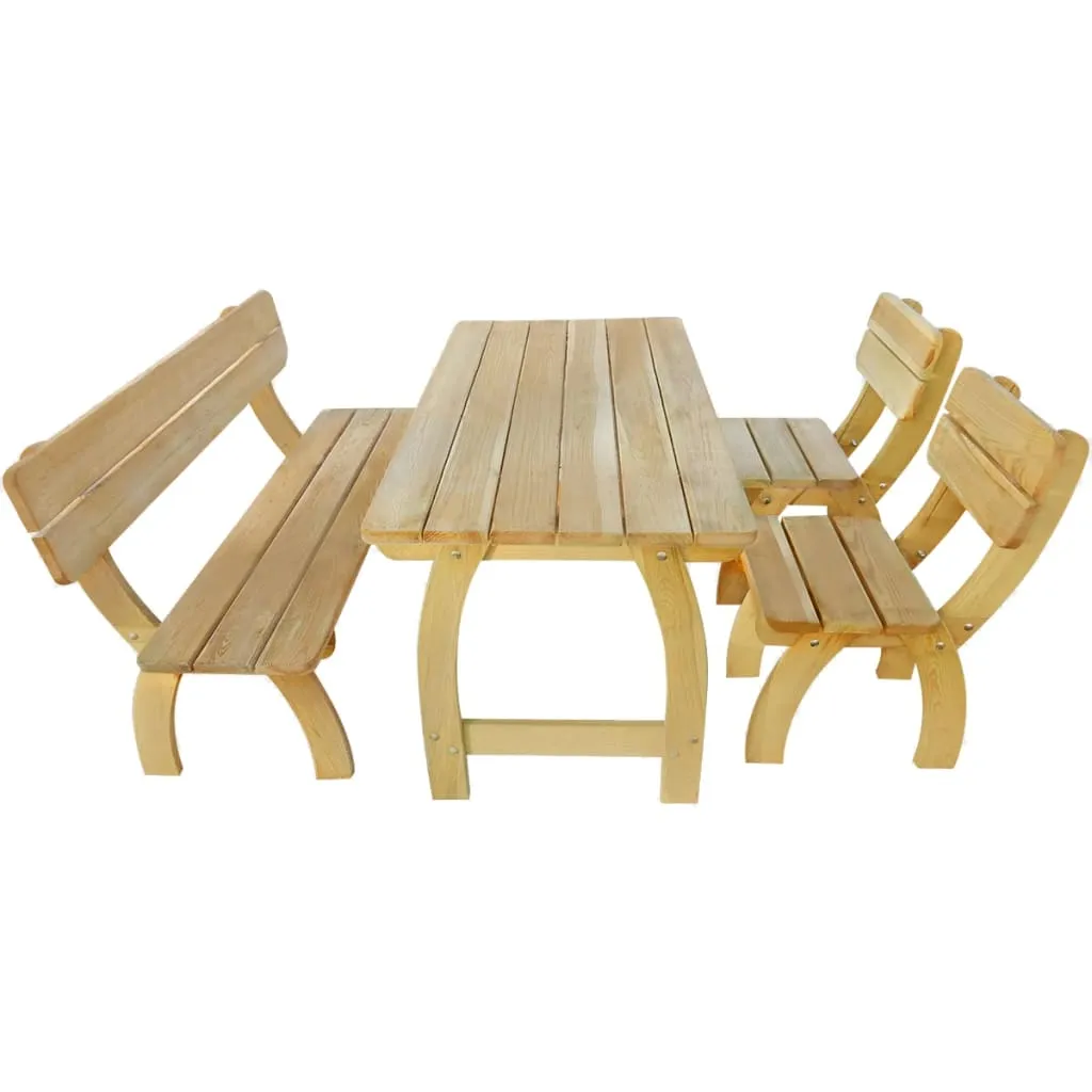 Gartenmöbel-Set Massivholz Grün 150x60x86 cm Bank, Stühle, Tisch