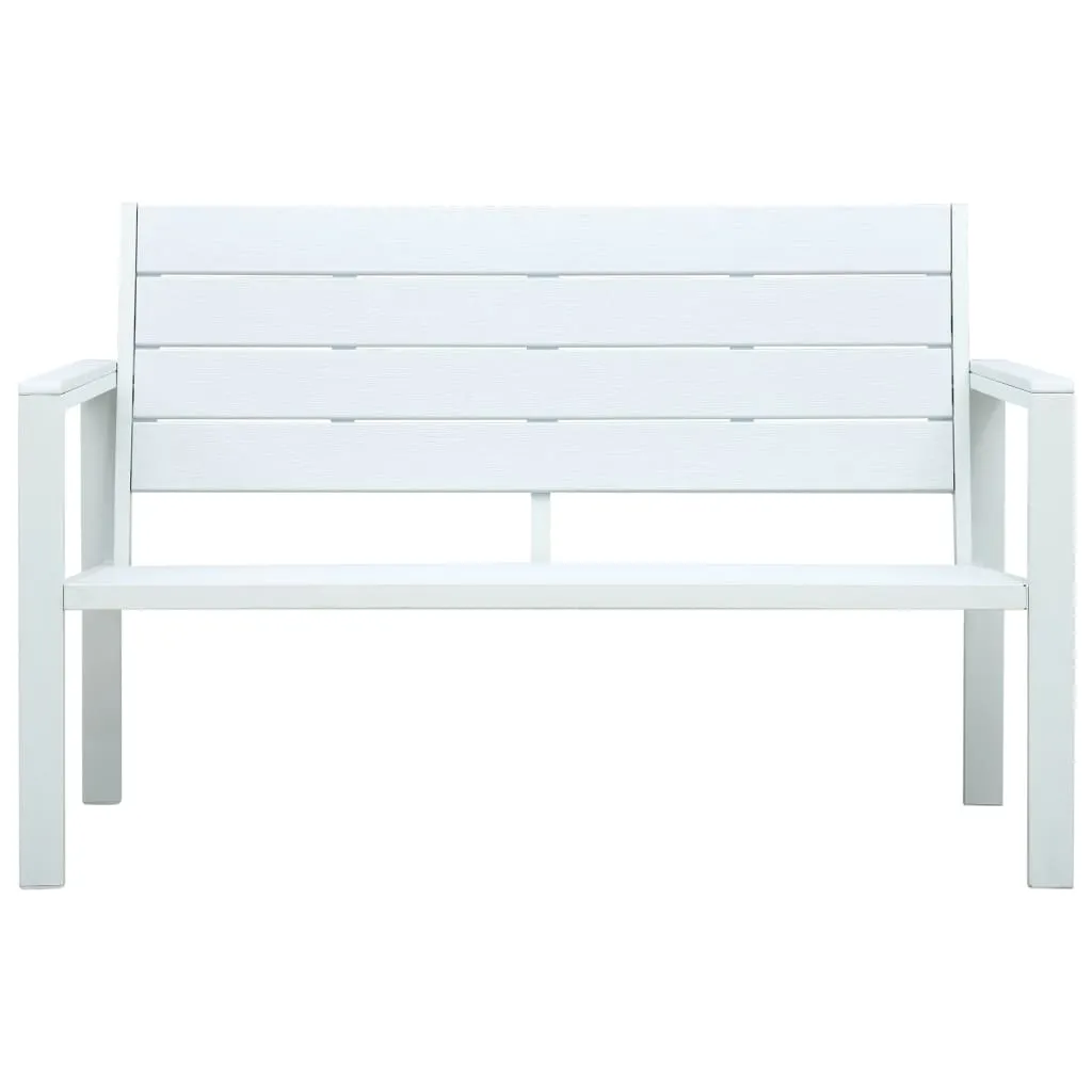 Gartenbank Weiß 120 x 64 x 78 cm aus robustem HDPE mit Stahlgestell