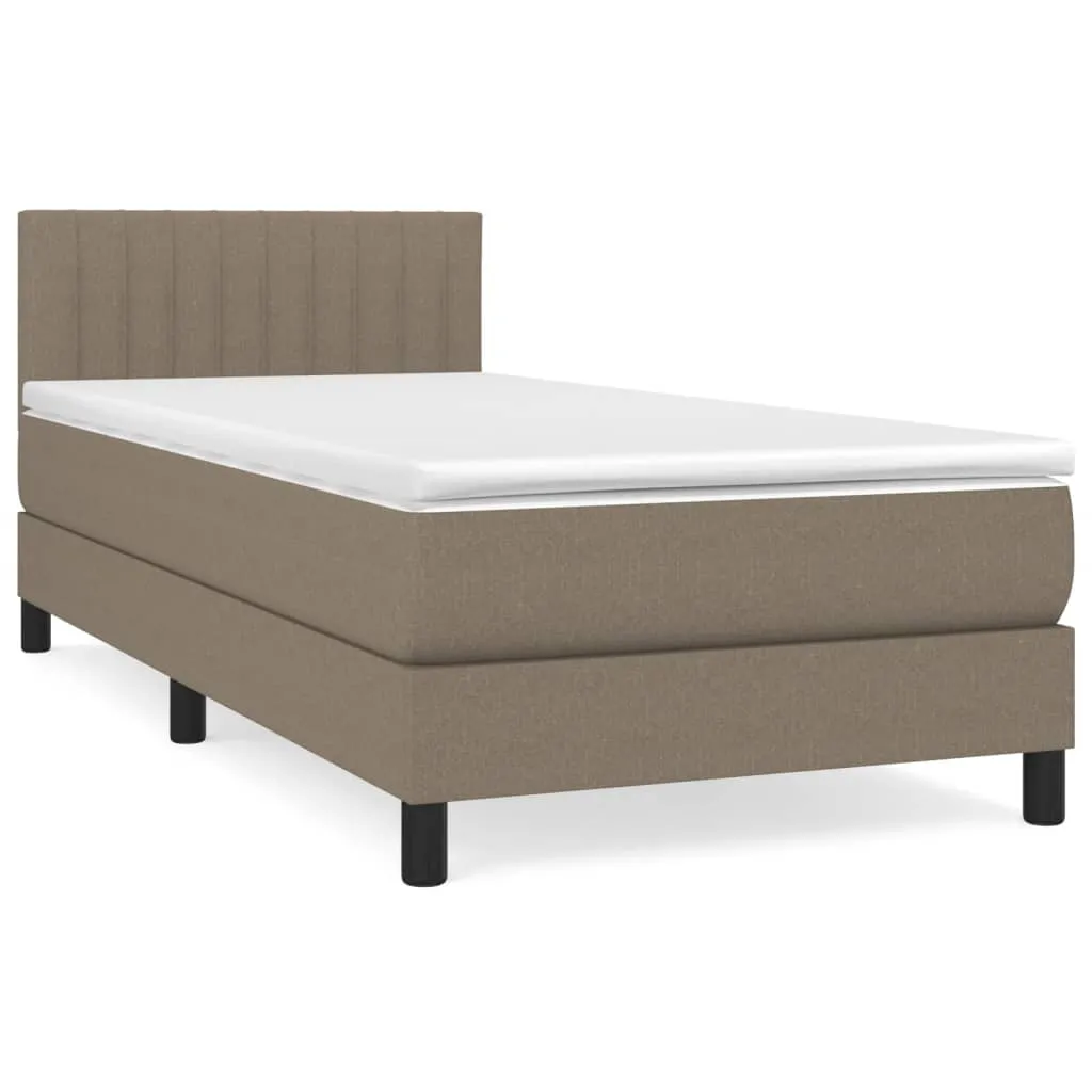 Boxspringbett mit Taschenfederkernmatratze, 203x80 cm, Taupe