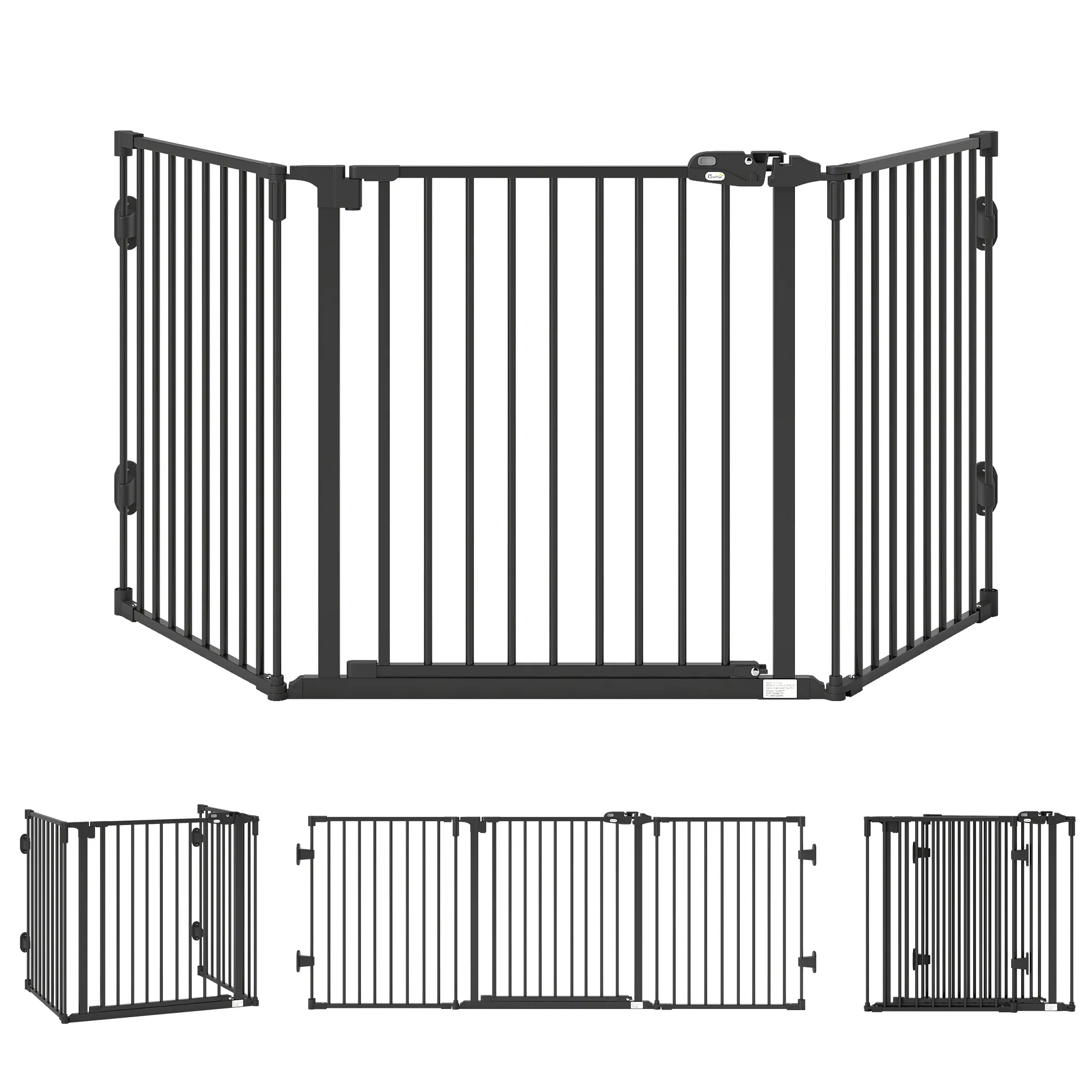 Haustier-Absperrgitter 202,5L x 2T x 76H cm Schwarz