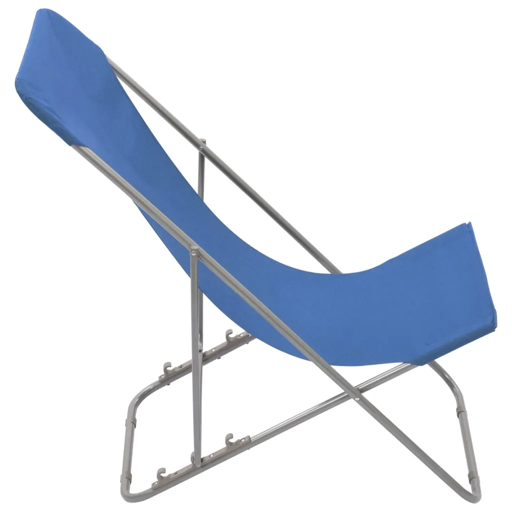 Klappbare Strandstühle 2 Stk. Stahl und Oxford-Gewebe Blau