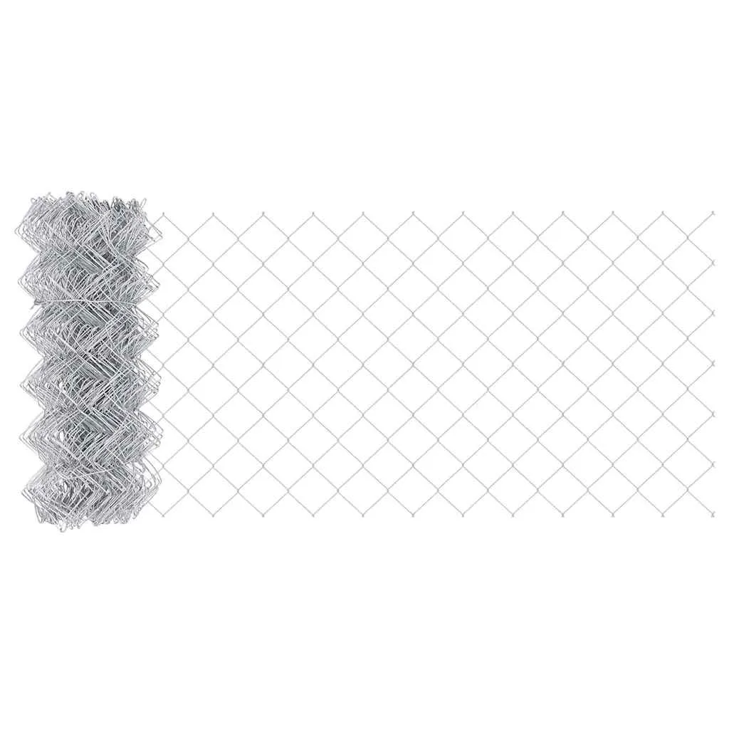 Zaunpfosten Set aus Stahl 1000 x 3,2 x 80 cm Silber