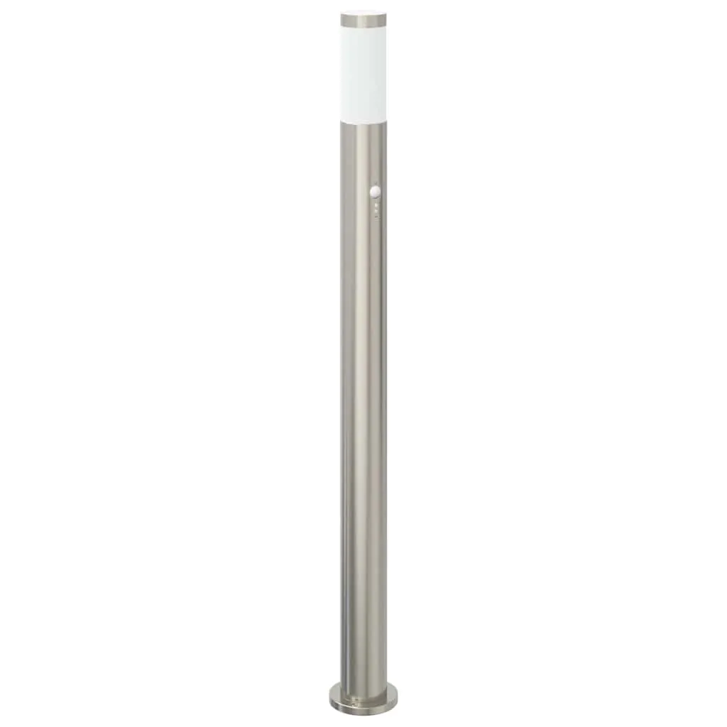 Pollerleuchte Edelstahl 11 x 110 cm Silber mit Bewegungssensor