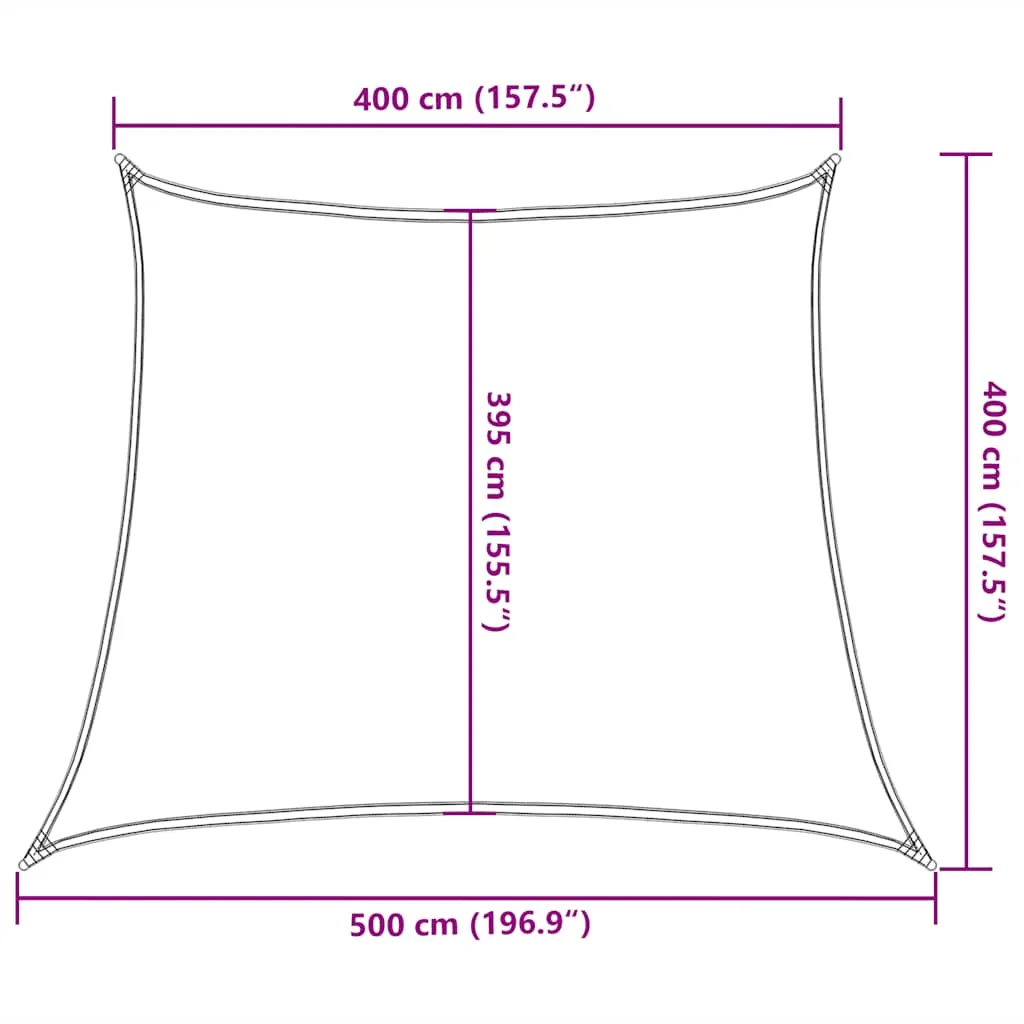 Sonnensegel Trapez 4/5 x 4 m Schwarz aus HDPE mit UV-Schutz