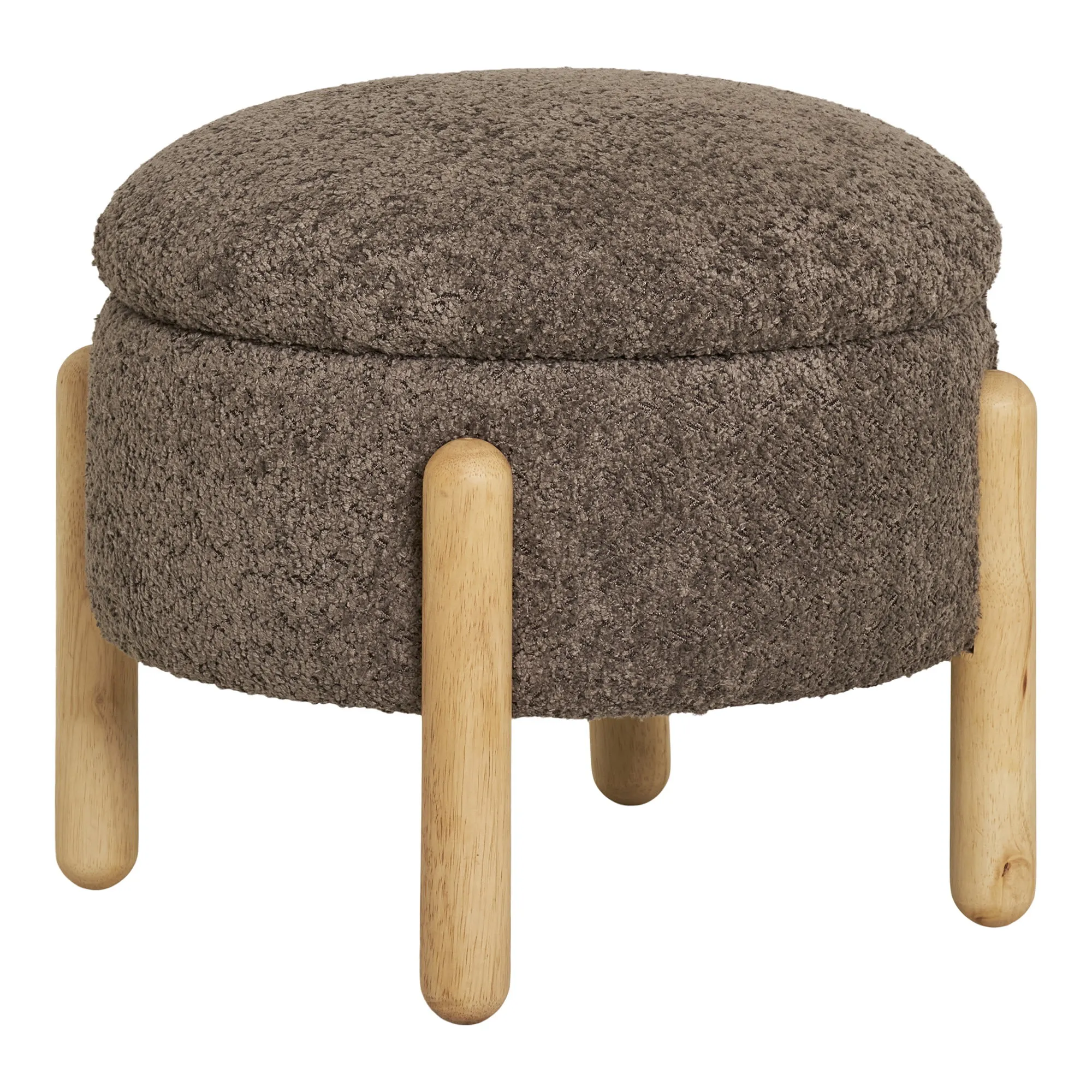 tinkaro Medas Pouf mit Stauraum ø45x36 cm Braun/Natur
