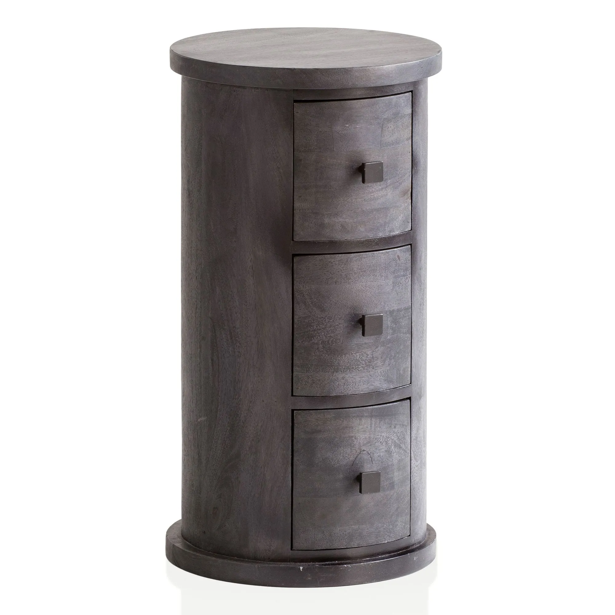 Wohnling Design Sideboard Mango Massivholz Schwarz 34x65x34 cm