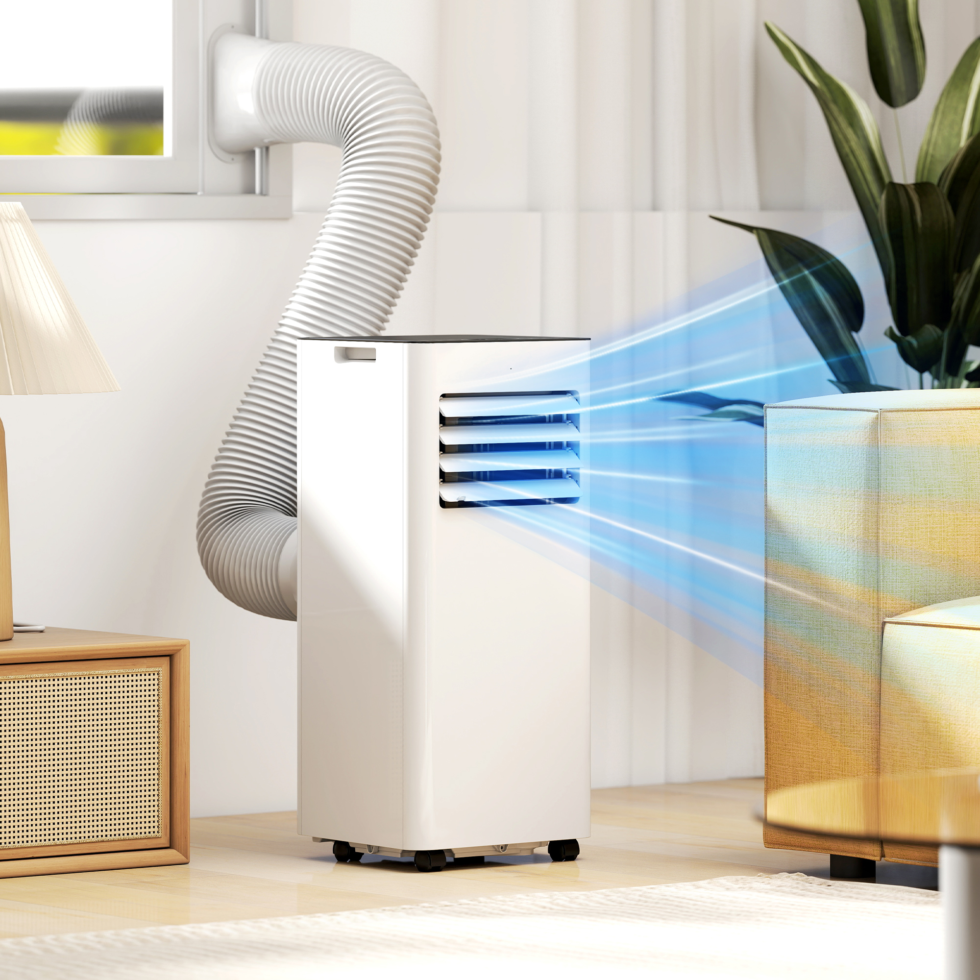 Tragbare Klimaanlage 30L x 29B x 69H cm in Weiß