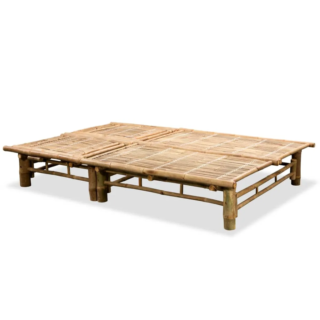 Komfortable 2-Personen-Sonnenliege aus Massivholz 200 x 130 x 24-87 cm