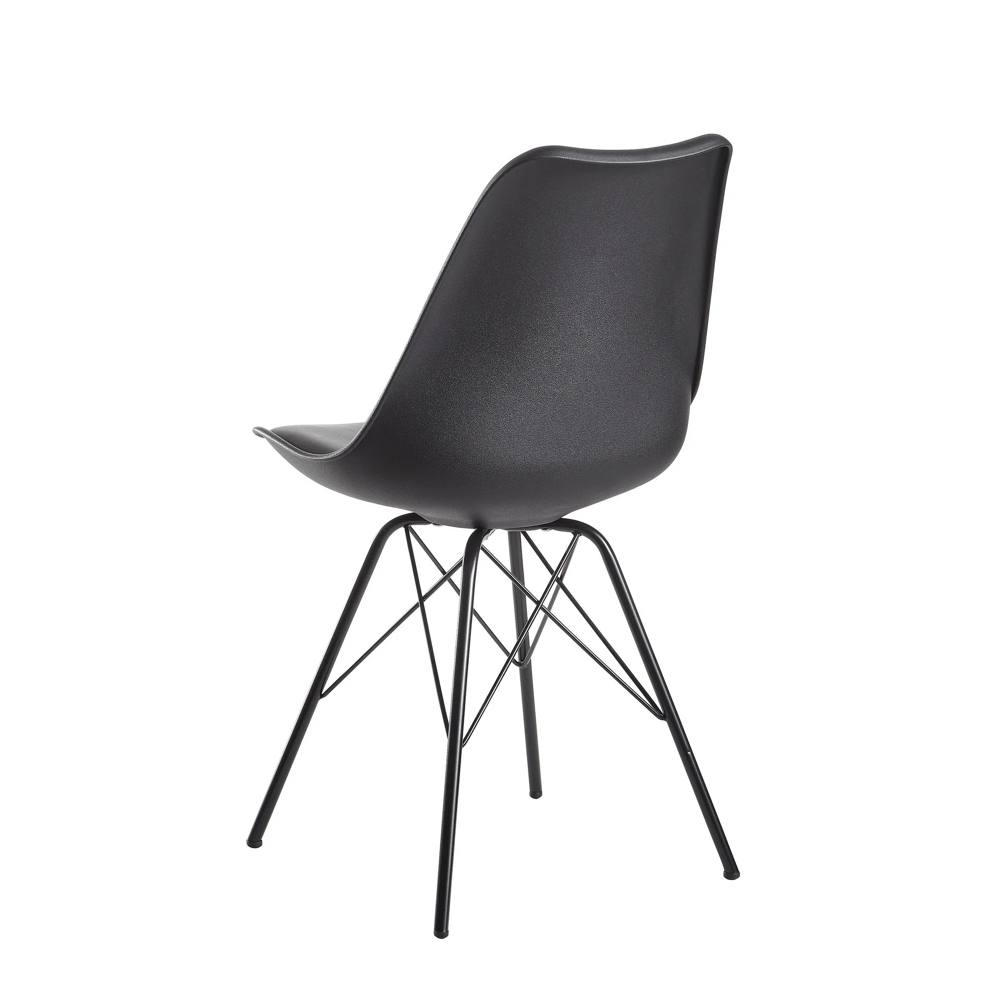 Esszimmerstuhl 2er Set Schwarz Küchenstuhl Kunststoff Skandinavisches Design