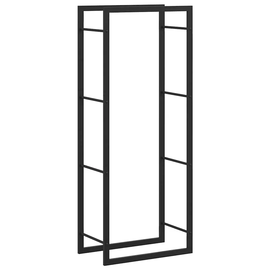 Kaminholzregal aus Stahl 50 x 28 x 132 cm Mattschwarz