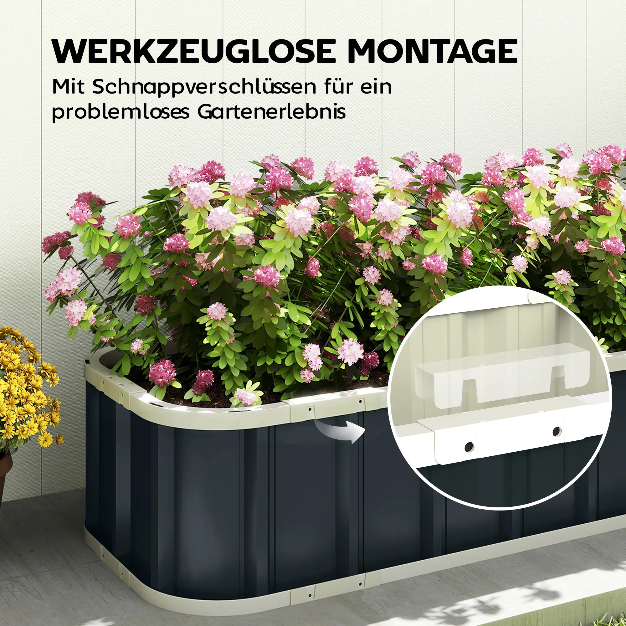 Hochbeet Dunkelgrau 136B x 52T x 31H cm