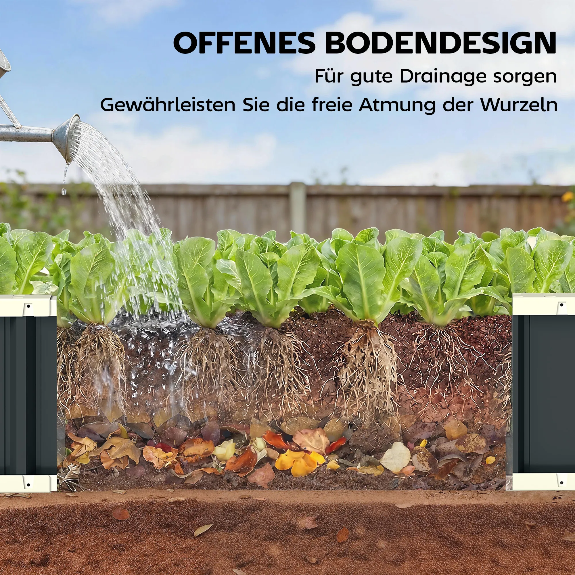 Hochbeet Dunkelgrau 136B x 52T x 31H cm
