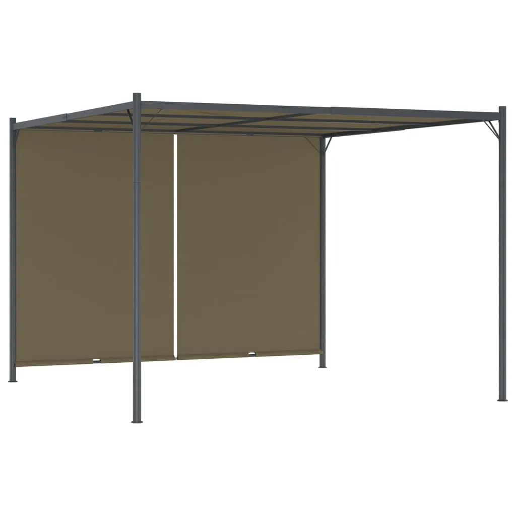 Pergola mit verstellbarem Schiebedach 300x300x225 cm Taupe