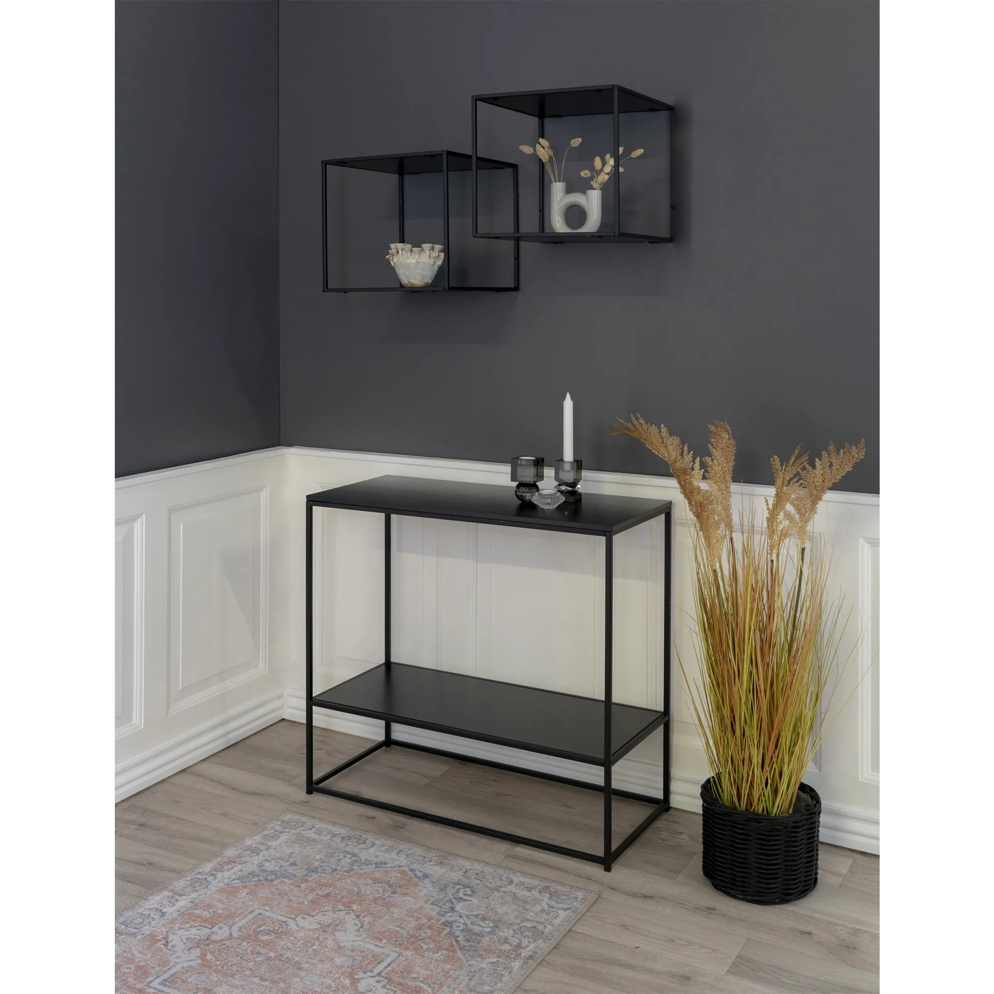 tinkaro Vita Wandregal 36x36x36 cm Schwarz