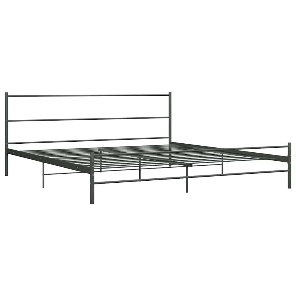Metall-Doppelbett 209x187x84 cm Grau, pulverbeschichtet