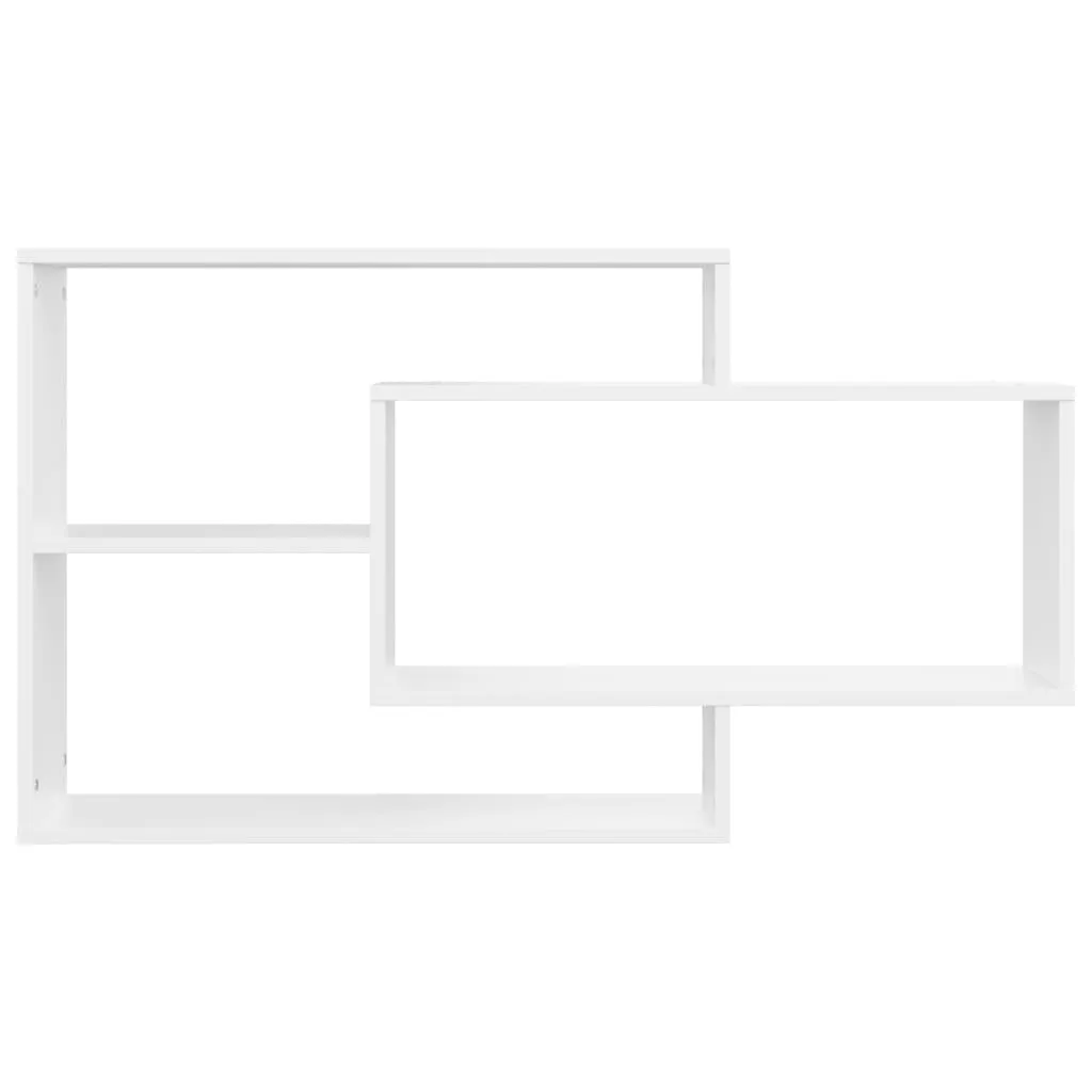 Weißes Wandregalset aus Holzwerkstoff 104x20x58,5 cm