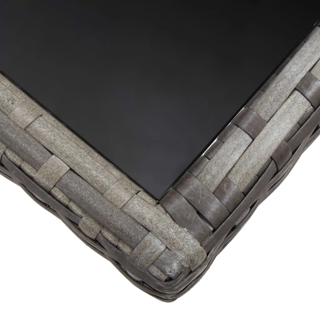 Gartentisch mit Glasplatte 170 x 80 x 74 cm Grau
