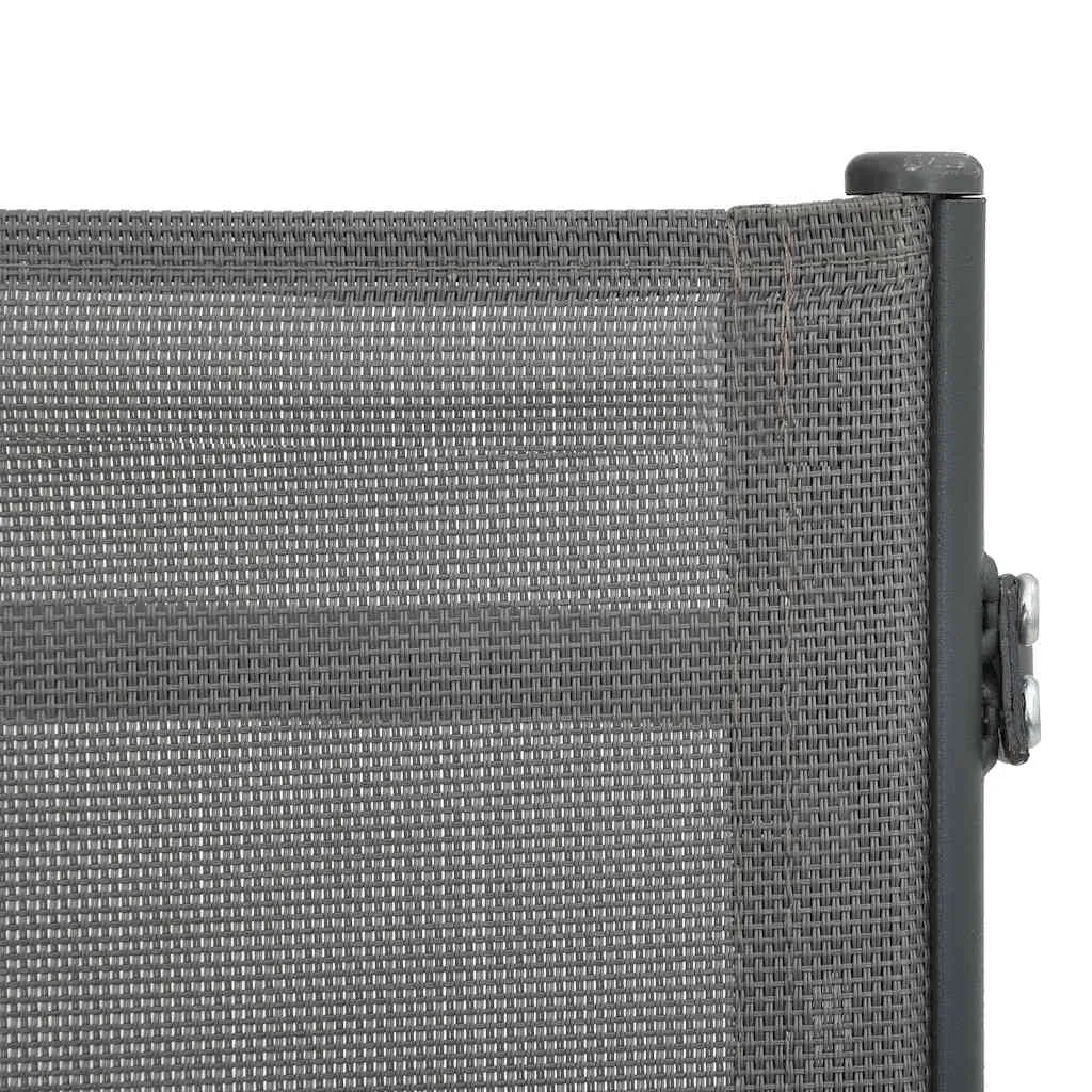 2er Set Sonnenliegen 180,5x53x32,5 cm Grau mit verstellbarer Rückenlehne