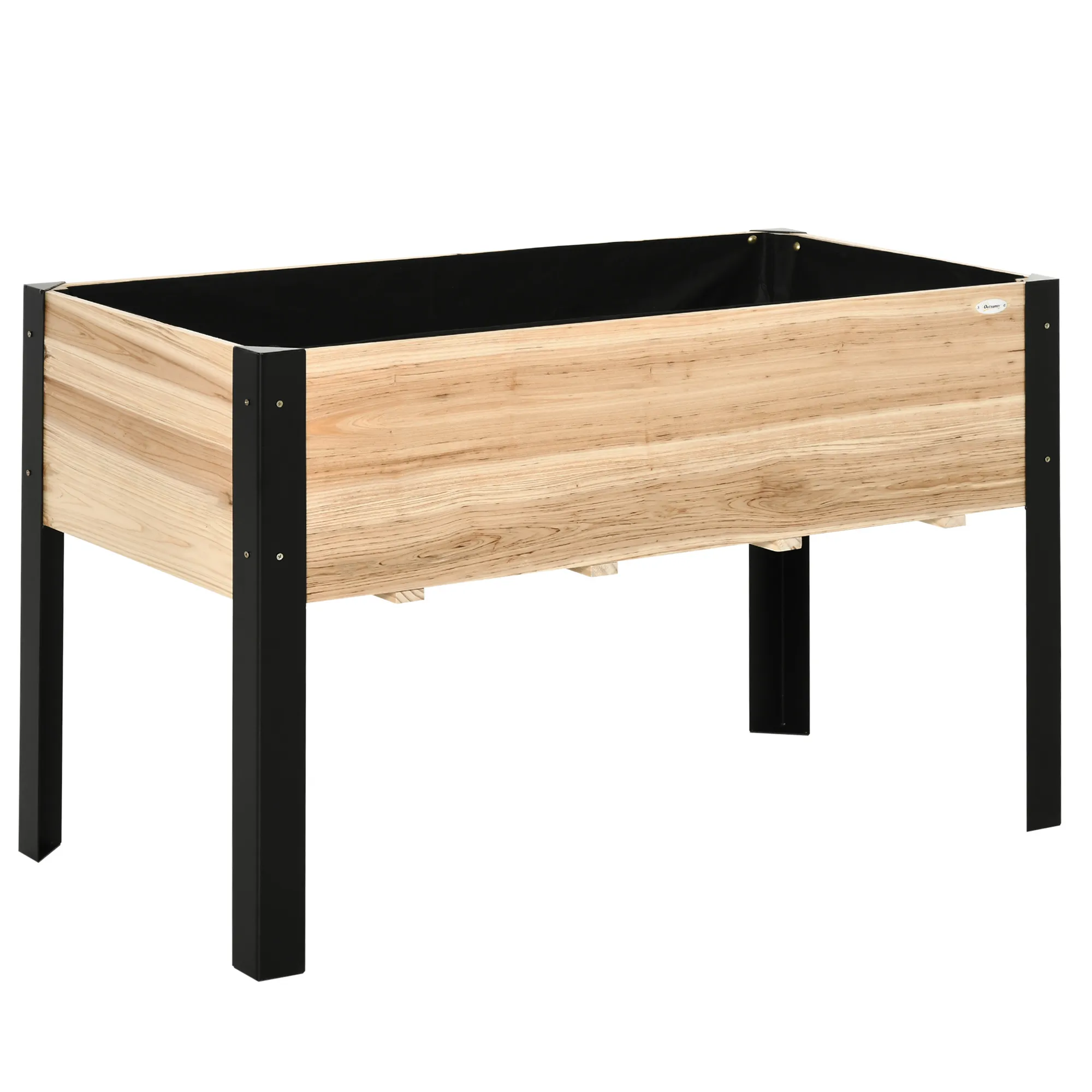 Hochbeet 120L x 60B x 74H cm in Natur+Schwarz