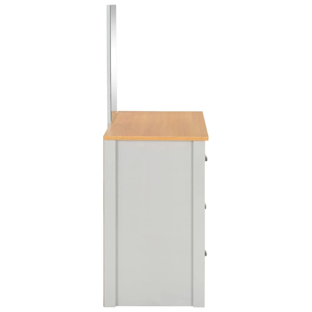 Moderner Schminktisch 104x45x131 cm in Grau und Naturholz