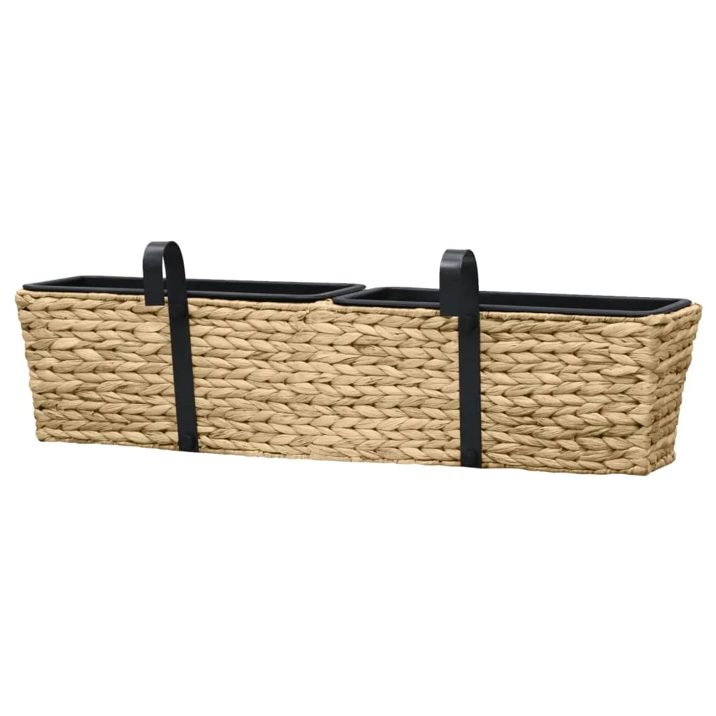 Pflanzgefäß-Set Wasserhyazinthe 80x20x18 cm mit 4 Kunststoff-Innentöpfen